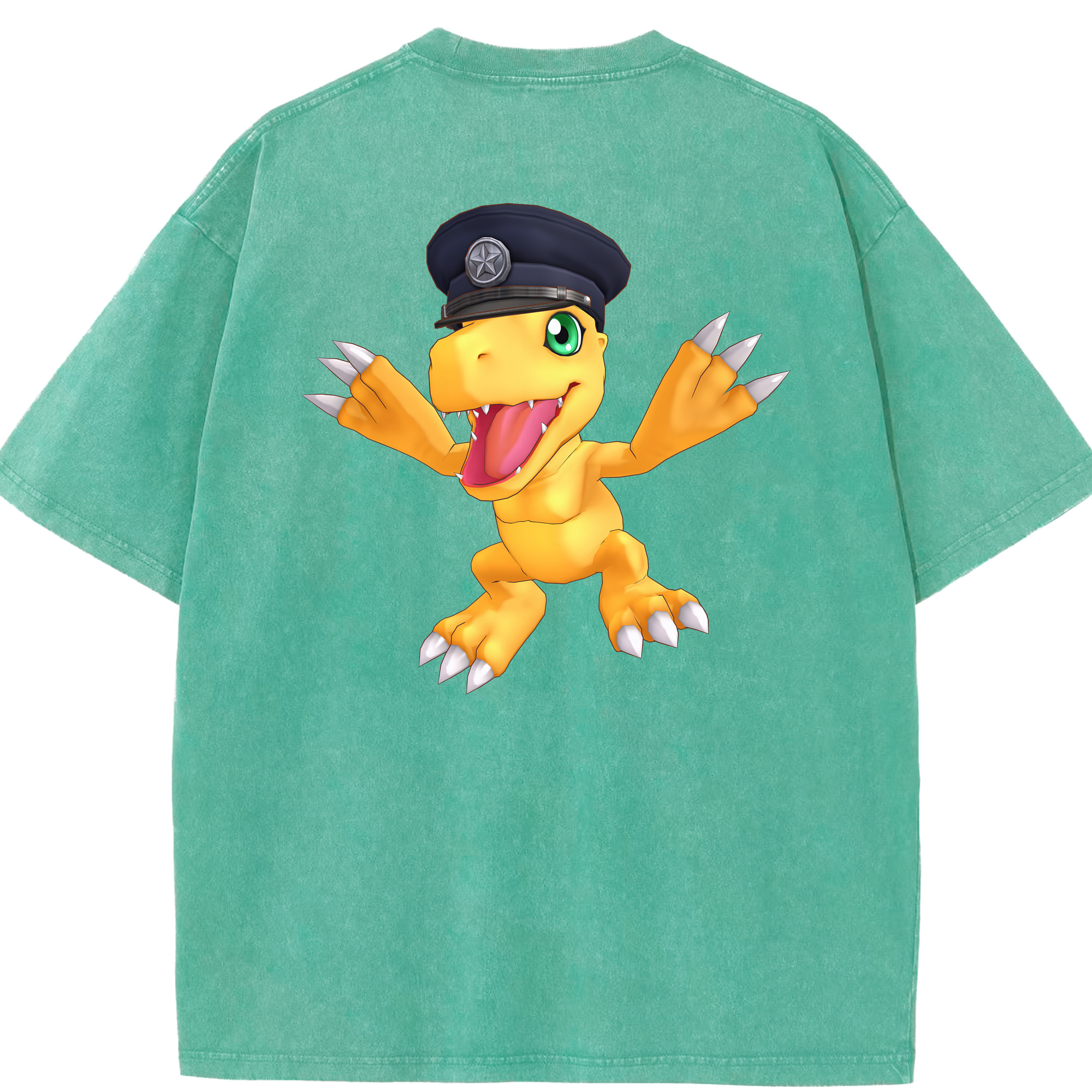 （画像用） Digimon デジタルモンスター/デジモン 綿100% ヴィンテージ風 半袖Tシャツ（背面プリント）